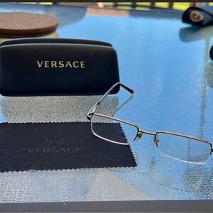 Versace Silver Eyeglasses with Case